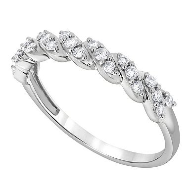 Diamond Brilliance Sterling Silver 1/4 Carat T.W. Lab-Created Diamond Split Shank Band Ring
