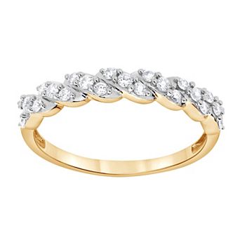 Diamond Brilliance Sterling Silver 1/4 Carat T.W. Lab-Created Diamond Split Shank Band Ring