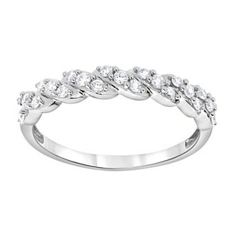 Diamond Brilliance Sterling Silver 1/4 Carat T.W. Lab-Created Diamond Split Shank Band Ring