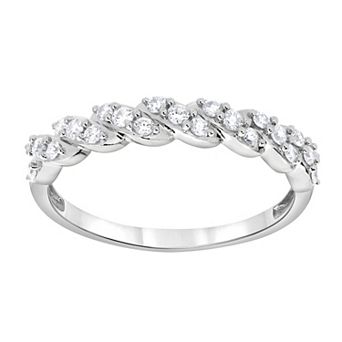 Diamond Brilliance Sterling Silver 1/4 Carat T.W. Lab-Created Diamond Split Shank Band Ring