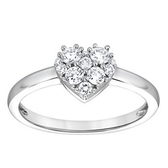 Diamond Brilliance Sterling Silver 1/3 Carat T.W. Lab-Created Diamond Heart Shape Ring