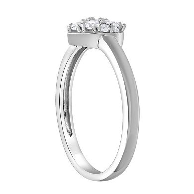 Diamond Brilliance Sterling Silver 1/3 Carat T.W. Lab-Created Diamond Heart Shape Ring