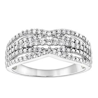 Diamond Brilliance Sterling Silver 1/3 Carat T.W. Lab-Created Diamond Split Shank Ring
