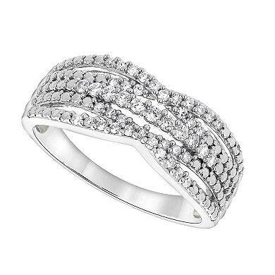 Diamond Brilliance Sterling Silver 1/3 Carat T.W. Lab-Created Diamond Split Shank Ring