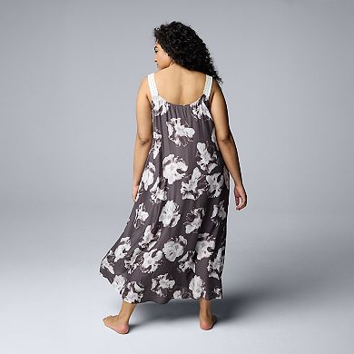 Plus Size Simply Vera Vera Wang Woven Maxi Chemise