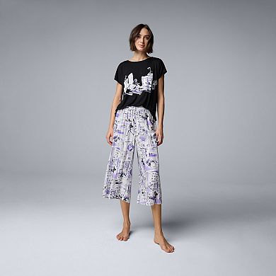 Women's Simply Vera Vera Wang 2-pc. Pajama Top & Pajama Culotte Set