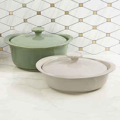 BergHOFF Balance Stone 9.5" 2.4-qt Casserole Baking Dish With Stone Cover