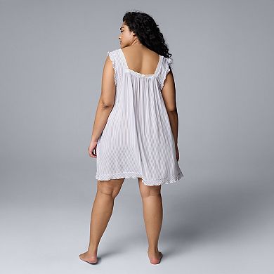 Plus Size Simply Vera Vera Wang Plain Weave Chemise