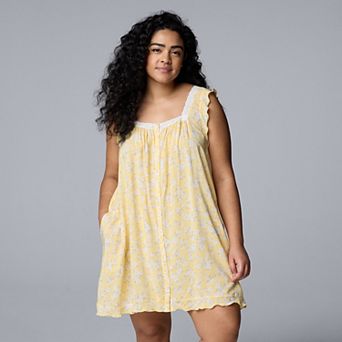Plus Size Simply Vera Vera Wang Plain Weave Chemise