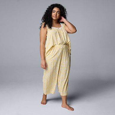 Plus Size Simply Vera Vera Wang Pajama Tank Top and Culotte Pajama Pants Set