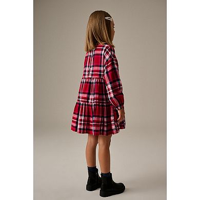 Girls 4-12 NEXT Long Sleeve Plaid Dress