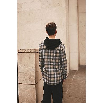 Boys NEXT Hooded Check Shirt