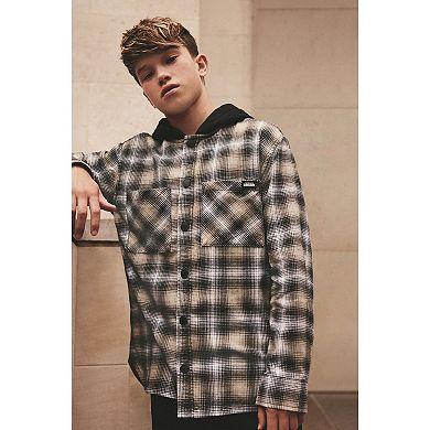 Boys NEXT Hooded Check Shirt