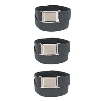 Ctm Kids' Adjustable Elastic Belt With Magnetic Buckle (pack Of 3)
