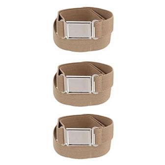 Ctm Kids' Adjustable Elastic Belt With Magnetic Buckle (pack Of 3)