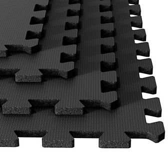 Stalwart 24-inch Eva Foam Tiles 4-pack, Black