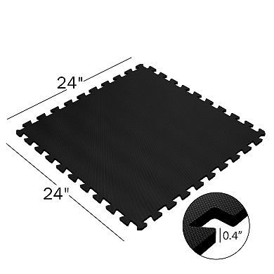 Stalwart 24-inch Eva Foam Tiles 4-pack, Black