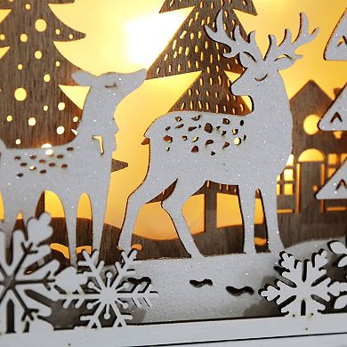 Polar Elegance 15'' Christmas Wooden Advent Calendar House with 24 Drawers to Fill Small Gifts