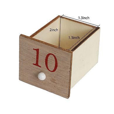 Polar Elegance 15'' Wooden Advent Calendar House with LED Lights and 24 Drawers