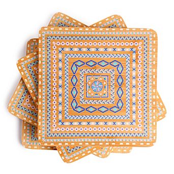 BergHOFF 4 pc Bamboo Multi-Colored Trivet Set
