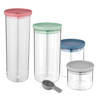 BergHOFF Leo Glass Food Container and Scoop 5 pc Set