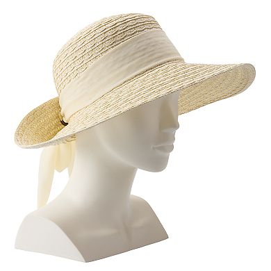 Women's Nine West Flip Up Brim Floppy Straw Hat
