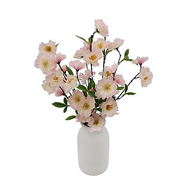 Faux Cherry Blossom In Ceramic Vase