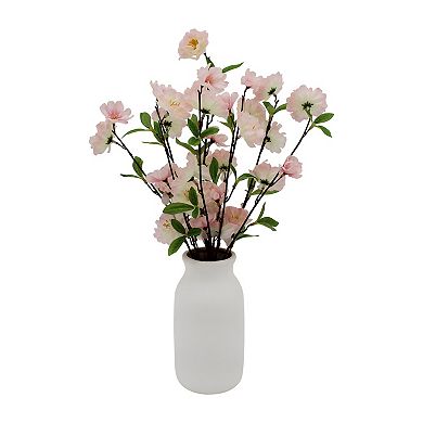 Faux Cherry Blossom In Ceramic Vase