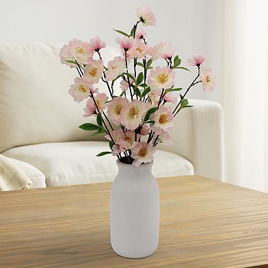 Faux Cherry Blossom In Ceramic Vase