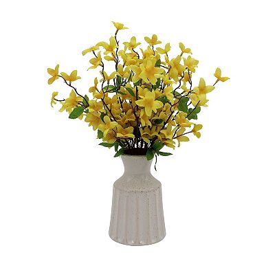 Faux Forsythia In Fluted Vase