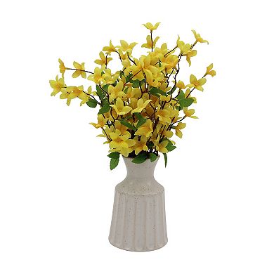 Faux Forsythia In Fluted Vase