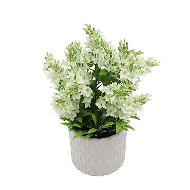 Faux Snapdragon In Ceramic Pot