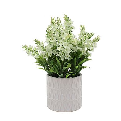 Faux Snapdragon In Ceramic Pot