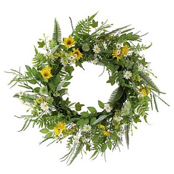 Everyday Décor Artificial Daisy & Fern Wreath