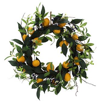 Everyday Décor Artificial Lemon Blueberry Wreath