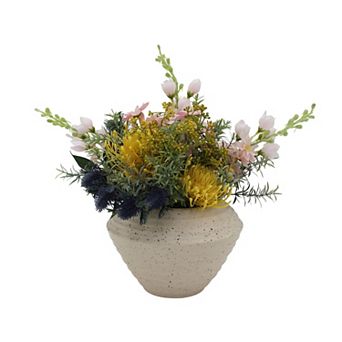 Everyday Decor Artificial Mixed Botanicals in White Container Table Decor