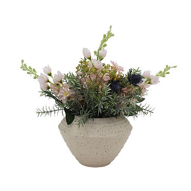 Everyday Decor Artificial Mixed Botanicals in White Container Table Decor