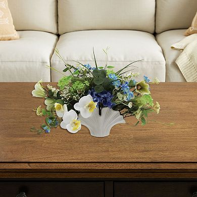 Everyday Decor Artificial Floral Greenery in Ceramic Vase Table Decor