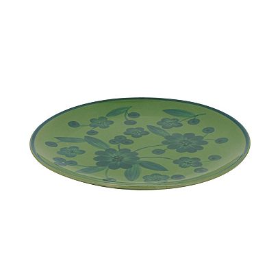 Green Floral Painted Dish
