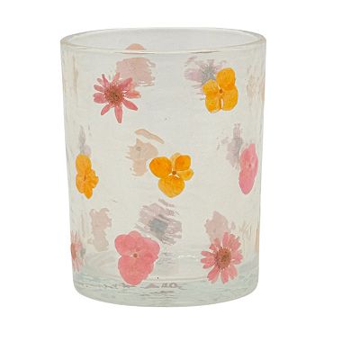 Pressed Floral Glass Vase Table Decor