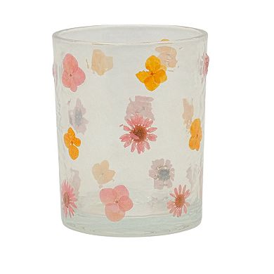 Pressed Floral Glass Vase Table Decor