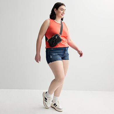 Juniors' Plus Size SO® Relaxed Mesh Shoulder Tank Top