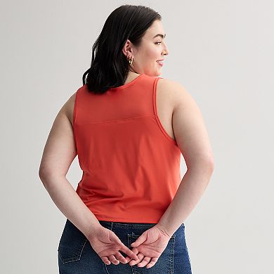 Juniors' Plus Size SO® Relaxed Mesh Shoulder Tank Top