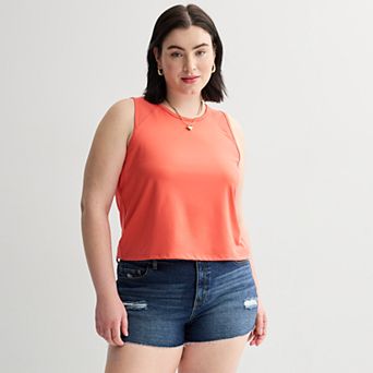Juniors' Plus Size SO® Relaxed Mesh Shoulder Tank Top