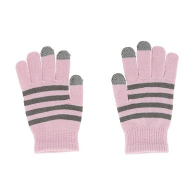 Grand Sierra Girl's One Size Striped Touchscreen Winter Glove