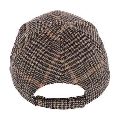 David & Young Women's Menswear Houndstooth Plaid Baseball Cap