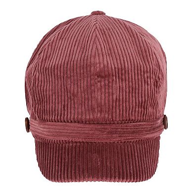 David & Young Women's Corduroy Cabbie Hat with Buttons