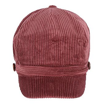 David & Young Women's Corduroy Cabbie Hat with Buttons