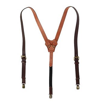 Men's The Bristol Clip End Leather Braces With Elastic Backstrap