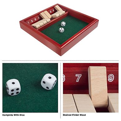 Wooden Shut The Box Game Set For All Ages